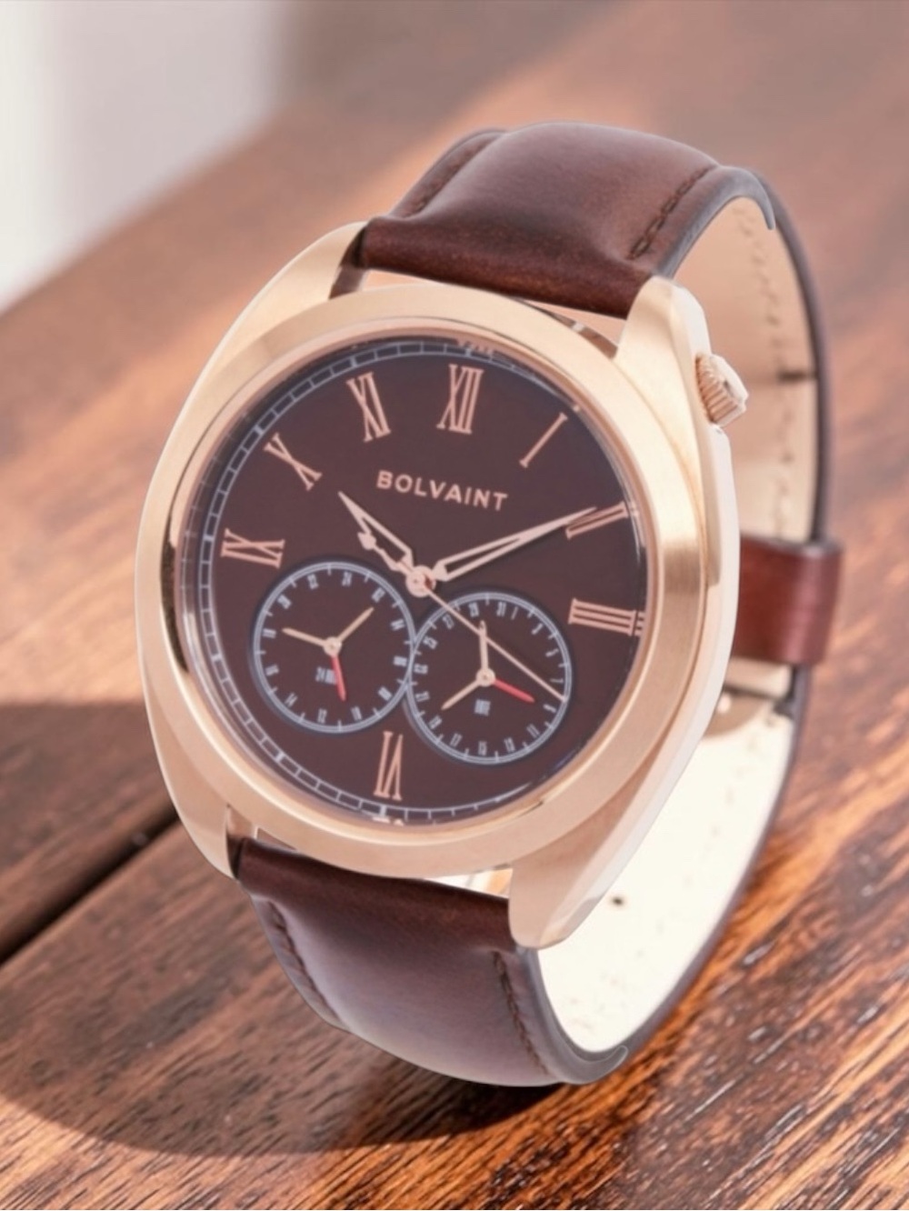 Men's NWT BOLVAINT PARIS Gold Wristwatch in Original Box